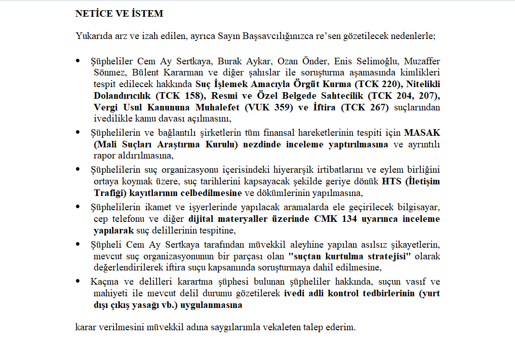 Cem Ay Sertkaya Suç Duyurusu 2